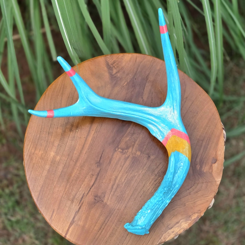 Colorful Painted Antler Decor